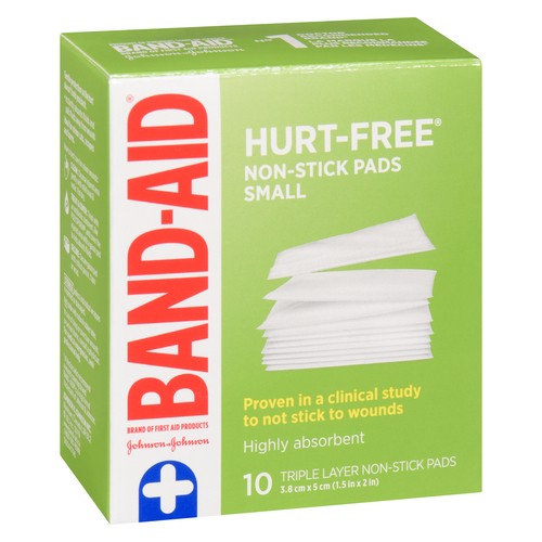 Johnson & Johnson None Stick Easy Release Pads  3.8 x 5cm 10 EA