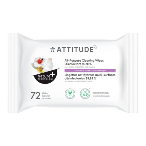 Attitude Nature + Cleaning & Disinfecting Wipes 72 EA