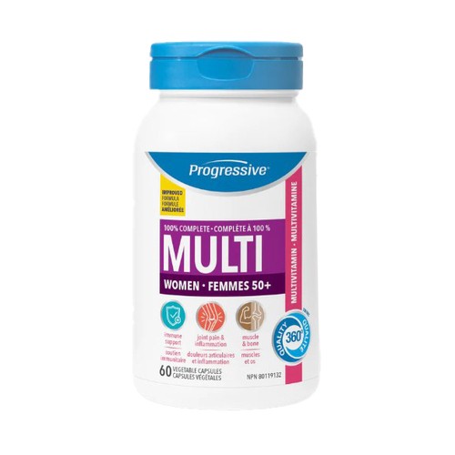 Progressive Multivitamins For Women 50 Plus 60 Vegetable Capsules
