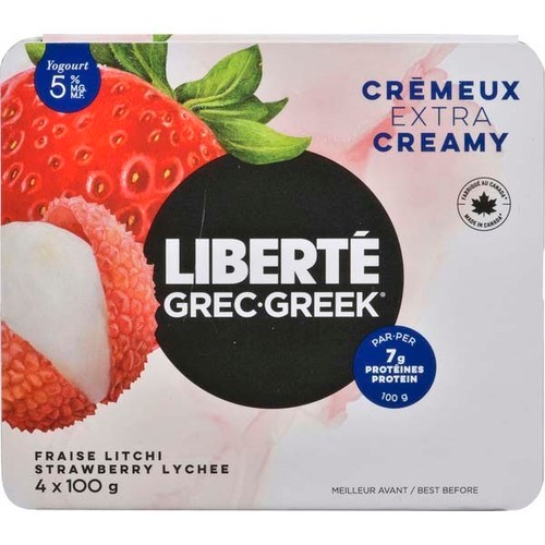 Liberté Greek Yogurt Strawberry Lychee 4 x 100 g