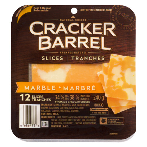 Cracker Barrel Sliced Cheese Marble 12 Slices 240 g