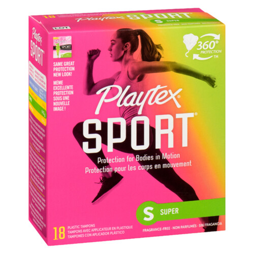 Playtex Sport Tampons Super Unscented 18 Count