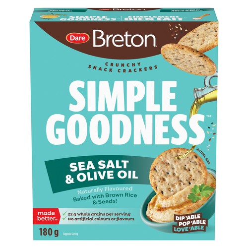 Dare Breton Simple Goodness Crackers Sea Salt & Olive Oil 180 g