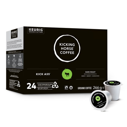 Kicking Horse Kick Ass K-Cup Coffee Pods Dark Roast 24 Count