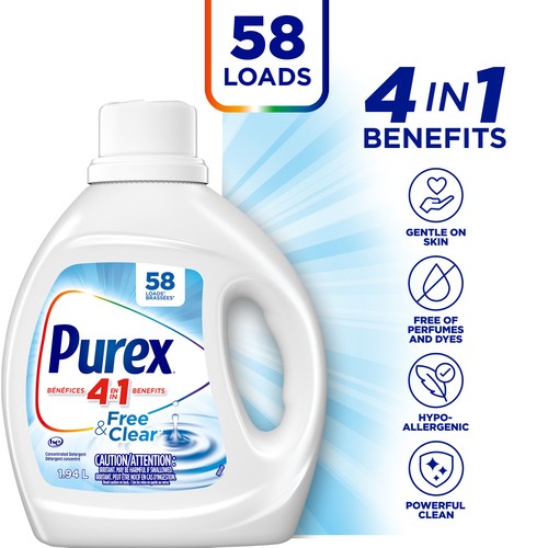 Purex Free & Clear Liquid Laundry Detergent 1.94 L