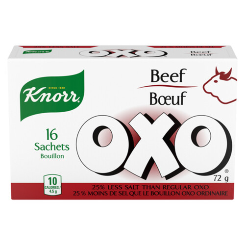 OXO Bouillon Sachets Beef Flav Low Salt For Rich Flav 72 g