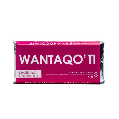 Peace By Chocolate Wantaqo'ti Hazelnut Milk Chocolate Bar 92 g