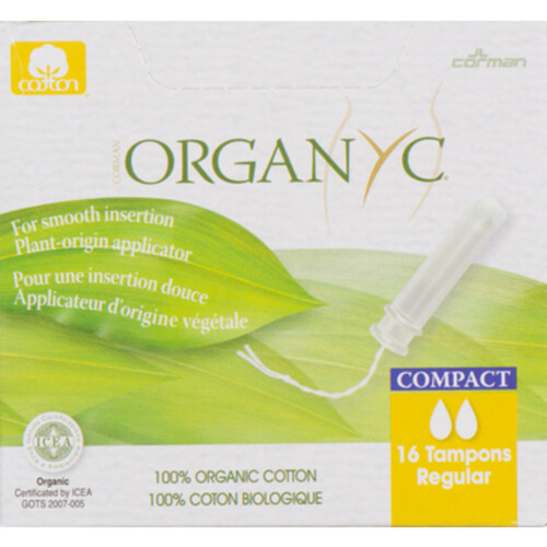 Organyc Organic Cotton Tampon Regular With Applicator 16 Count