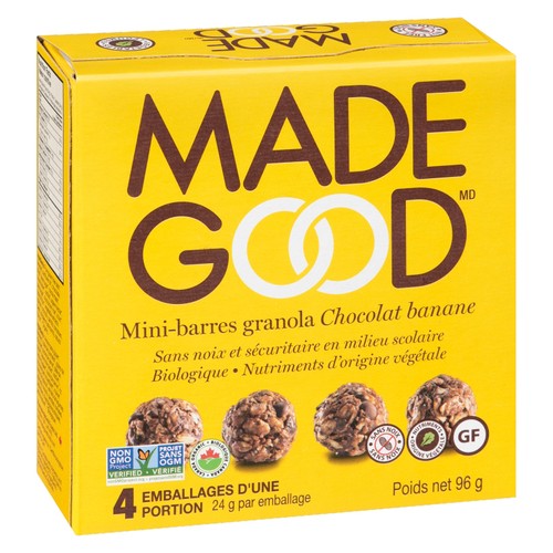 MadeGood Organic Minis Granola Bars Chocolate Banana 96 g