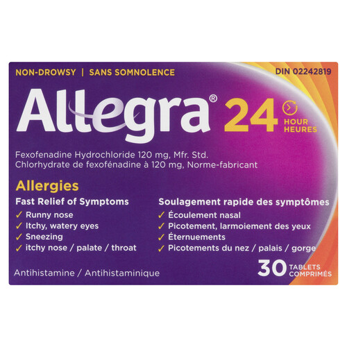 Allegra 24 Hour Allergy Relief 120 mg 30 Tabs 