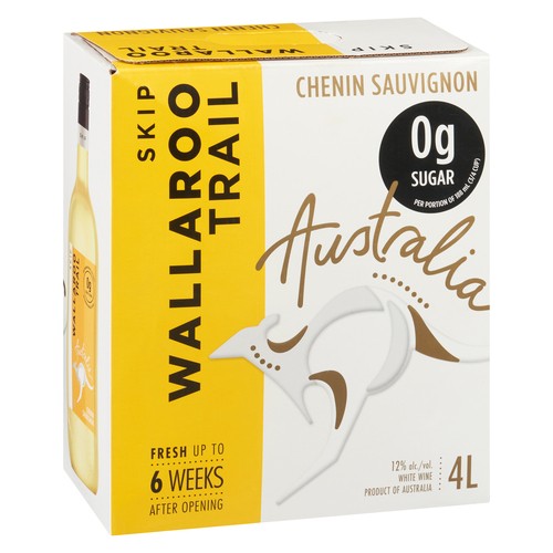 Wallaroo Trail White Wine Chenin Sauvignon 12% Alcohol 4 L