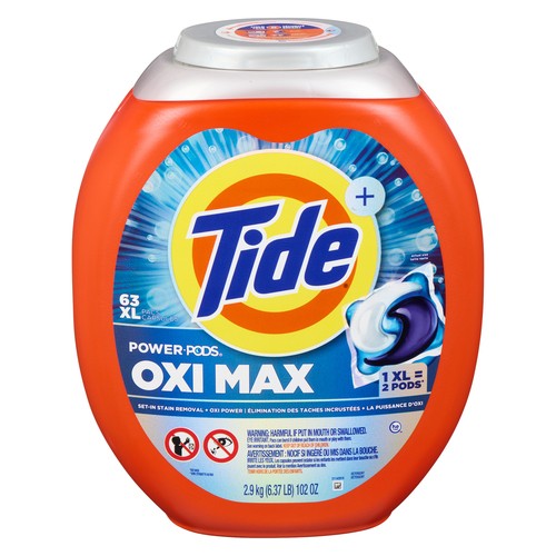 Tide Laundry Detergent Pods Oxi Max Original 63 Pacs