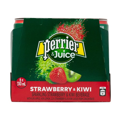 Perrier Sparkling Water Strawberry & Kiwi 6 x 330 ml (cans Perrier Sparkling Water Strawberry & Kiwi 6 x 330 ml (cans