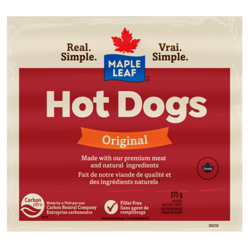 Maple Leaf Gluten-Free Hot Dogs Original 375 g