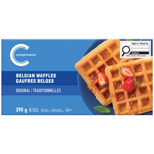 Compliments Frozen Belgian Waffles Original 390 g 
