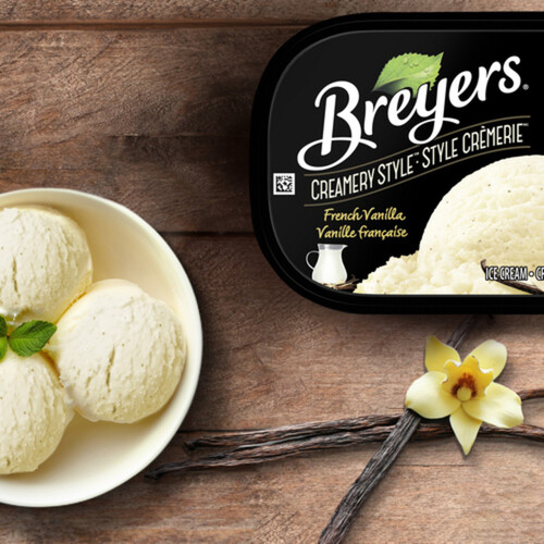 Breyers Ice Cream Creamery Style French Vanilla For A Delicious Treat 1.66 L