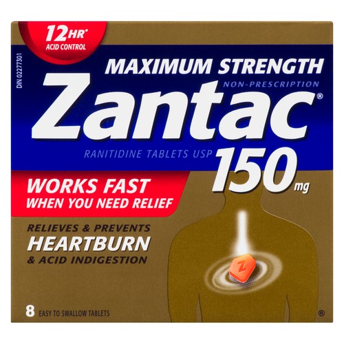 Zantac Heartburn Medication Maximum Strength 150 mg 8 EA