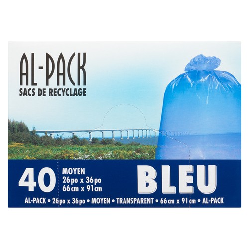 Al-Pack Recycling Bags Blue Medium 40 Bags