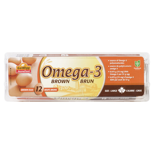 Gold Egg Omega 3 Brown Eggs Large 12 Count