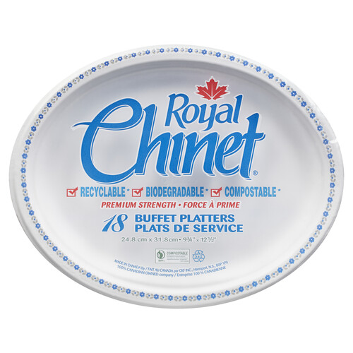 Royal Chinet Oval Buffet Platters 18 Pack