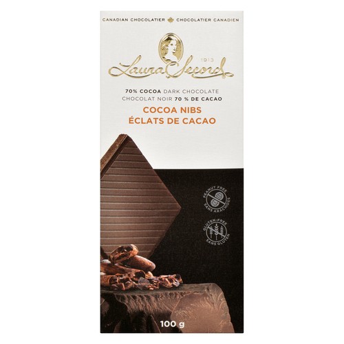 Laura Secord Dark Chocolate Bar 70% Cocoa Nibs 100 g