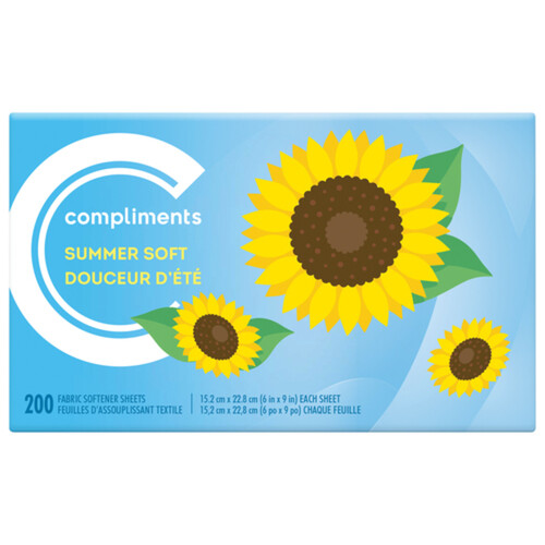 Compliments Fabric Softener Summer Soft 200 Sheets 