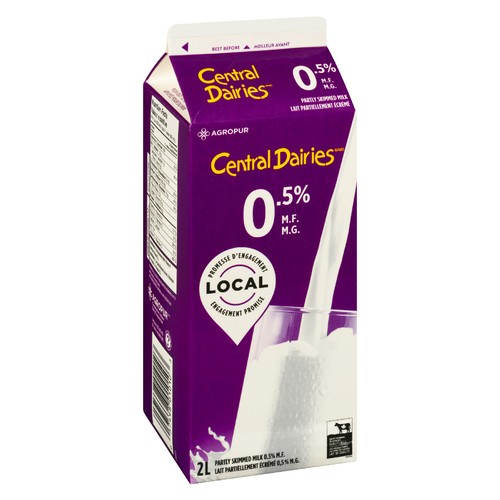 Central Dairies 0.5%  Milk Partly Skim 2 L
