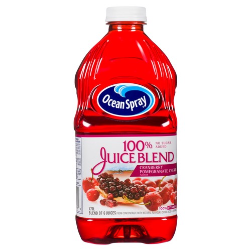 Ocean Spray 100% Juice Blend Cranberry Pomegranate Cherry 1.77 L (bottle)