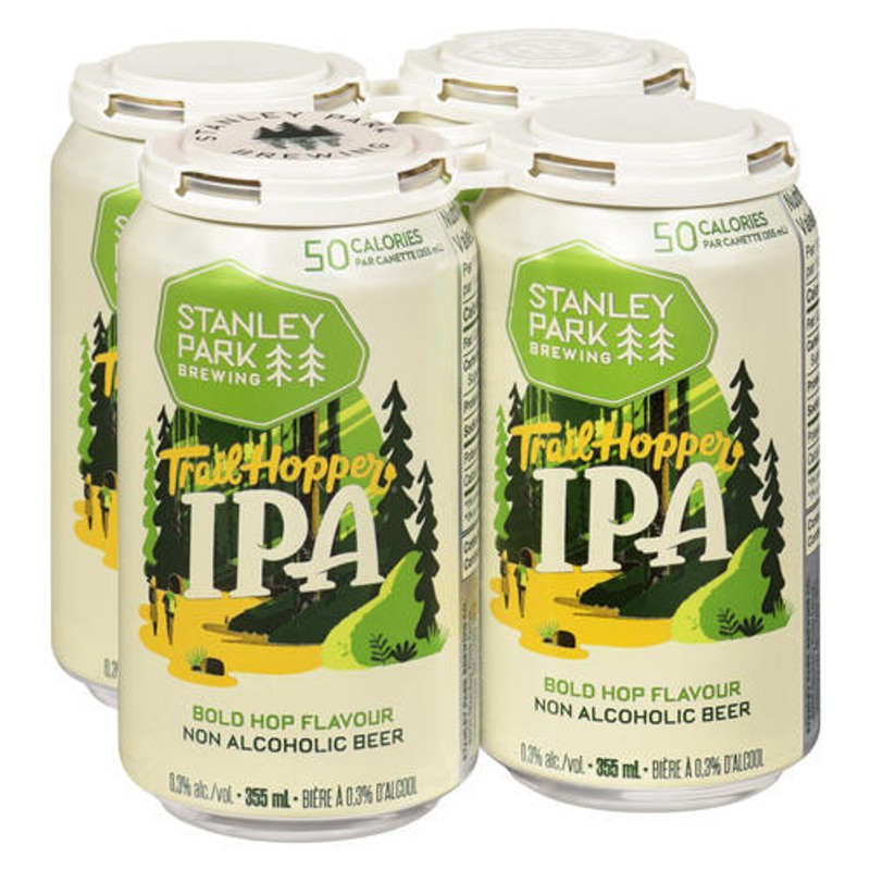 Stanley Park Brewing Non Alcoholic Beer Trail Hopper IPA 4 X 355 Ml Stanley park brewing non alcoholic beer trail hopper ipa 4 x 355 ml