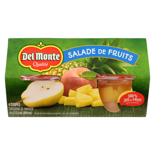 Del Monte Fruit Salad Bowls In Fruit Juice 4 x 112.5 ml