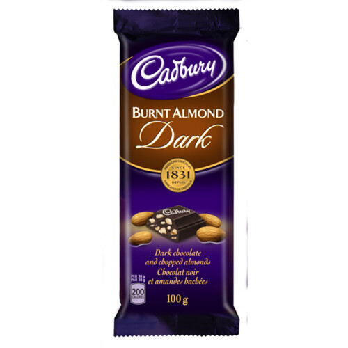 Cadbury Dark Chocolate Burnt Almond 100 g