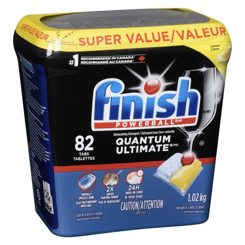Finish Ultimate Dishwasher Detergent Tabs Lemon 82 Count