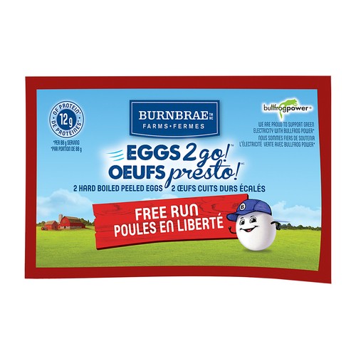 Burnbrae Farms EGGS2go! 2 Hard Boiled Peeled Eggs Free Run 88 g