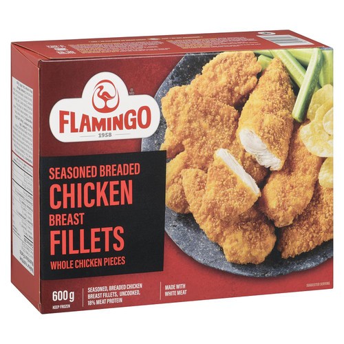 Flamingo Frozen Chicken Breast Fillets Whole Chicken Pieces Seasoned Breaded 600 g
