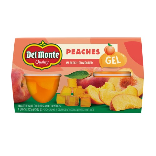 Del Monte Diced Peaches In Peach Flavored Gel 4 x 125 g