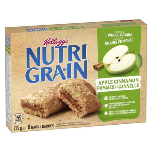 Kellogg's Nutrigrain Cereal Bars Apple Cinnamon 8 x 37 g
