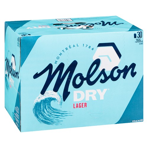Molson Dry Lager Beer 5.5% Alcohol 30 x 355 ml (cans)