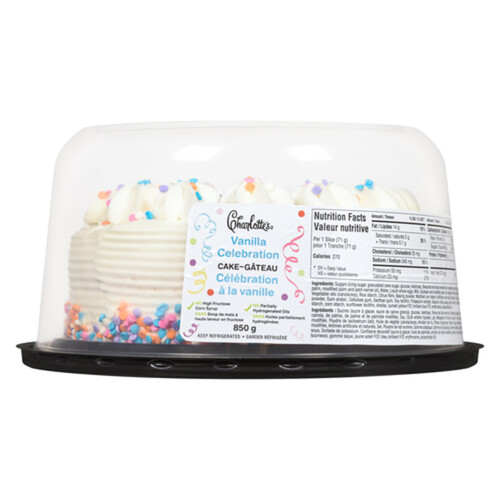 Charlottes Celebration 8 inch Cake Vanilla 850 g (frozen)