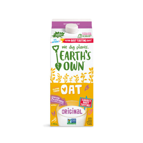 Earth's Own Dairy-Free Plant Based Oat Beverage Original 1.75 L