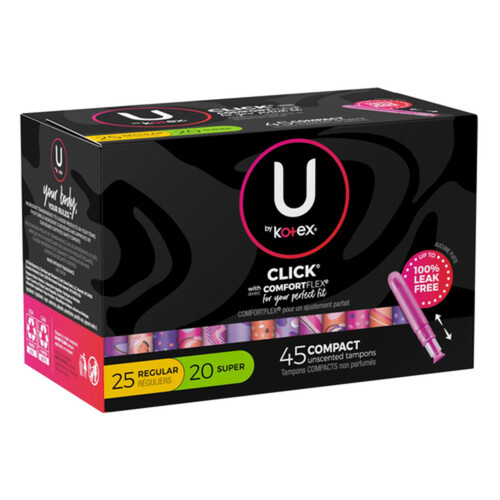 U by Kotex Click Compact Multipack Tampons, Regular/Super