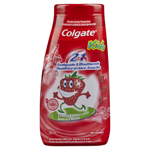 Colgate 2-In-1 Mouthwash & Toothpaste Strawberry 100 ml
