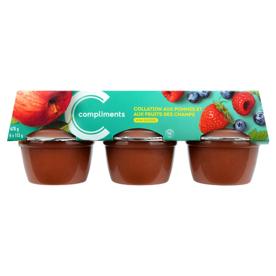 Comp Fieldberry Compliments Unsweetened Snack Cups Apple & Fieldberry 6 x 113 g - Voilà ...