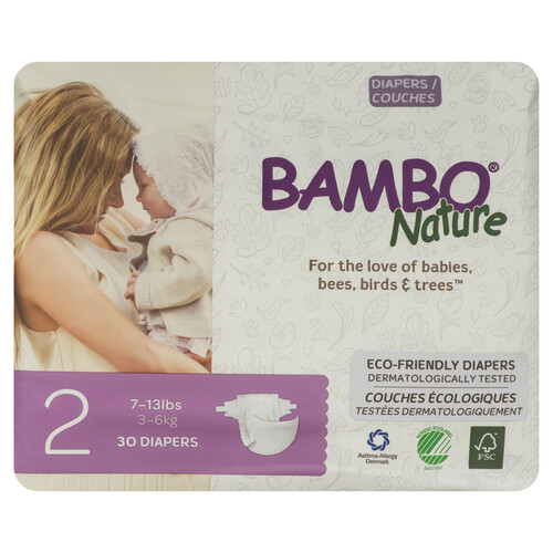 Bambo Nature Premium Baby Diapers Size 2 30 Count