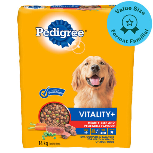 Pedigree Vitality+ Dry Dog Food Hearty Beef and Vegetable 14 kg