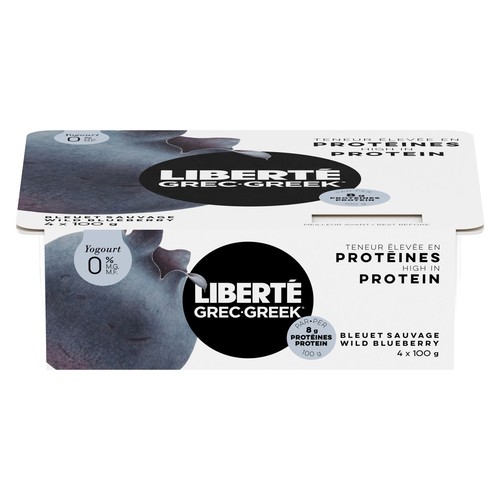 Liberté Greek 0% Yogurt Blueberry 4 x 100 g
