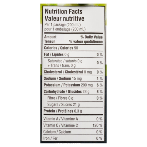 minute maid apple juice nutrition facts