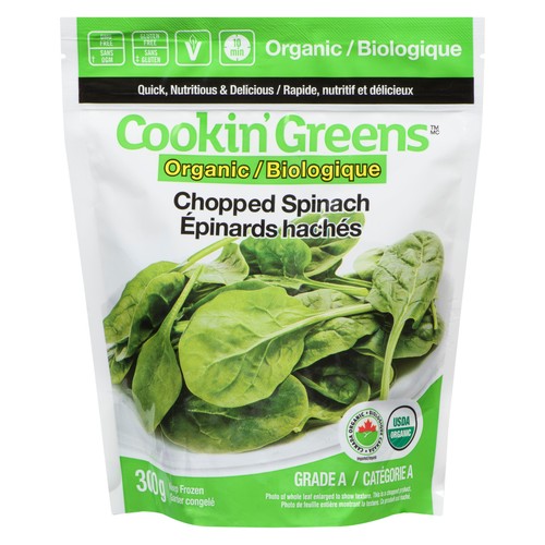 Cookin' Greens Organic Chopped Spinach 300 g (frozen)