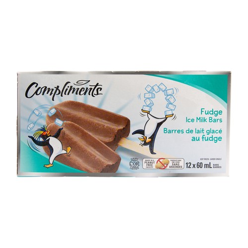 Compliments Peanut Free Fudge Ice Cream Bars 12 x 60 ml