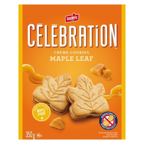 Leclerc Célébration Peanut Free Cookies Maple Leaf 350 g