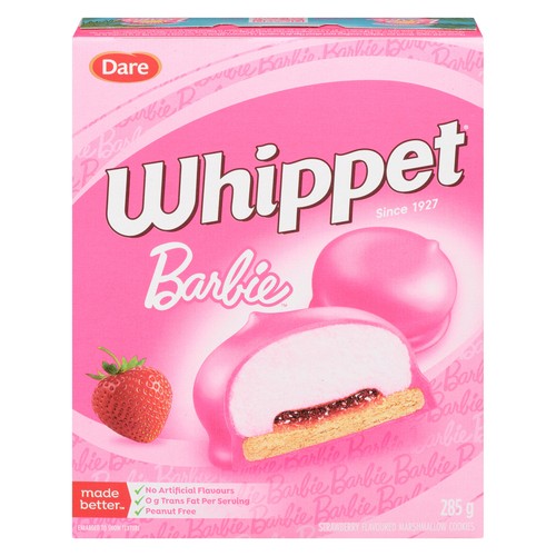 Dare Barbie Whippet Cookies Strawberry Flavoured Marshmallow 285 g